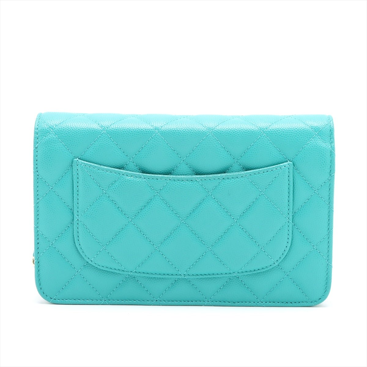 Second hand Chanel WOC Caviar Leather Quilted Flap Crossbody Green - Tabita Bags