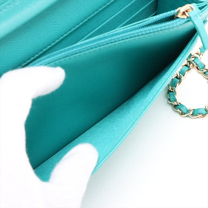 Second hand Chanel WOC Caviar Leather Quilted Flap Crossbody Green - Tabita Bags