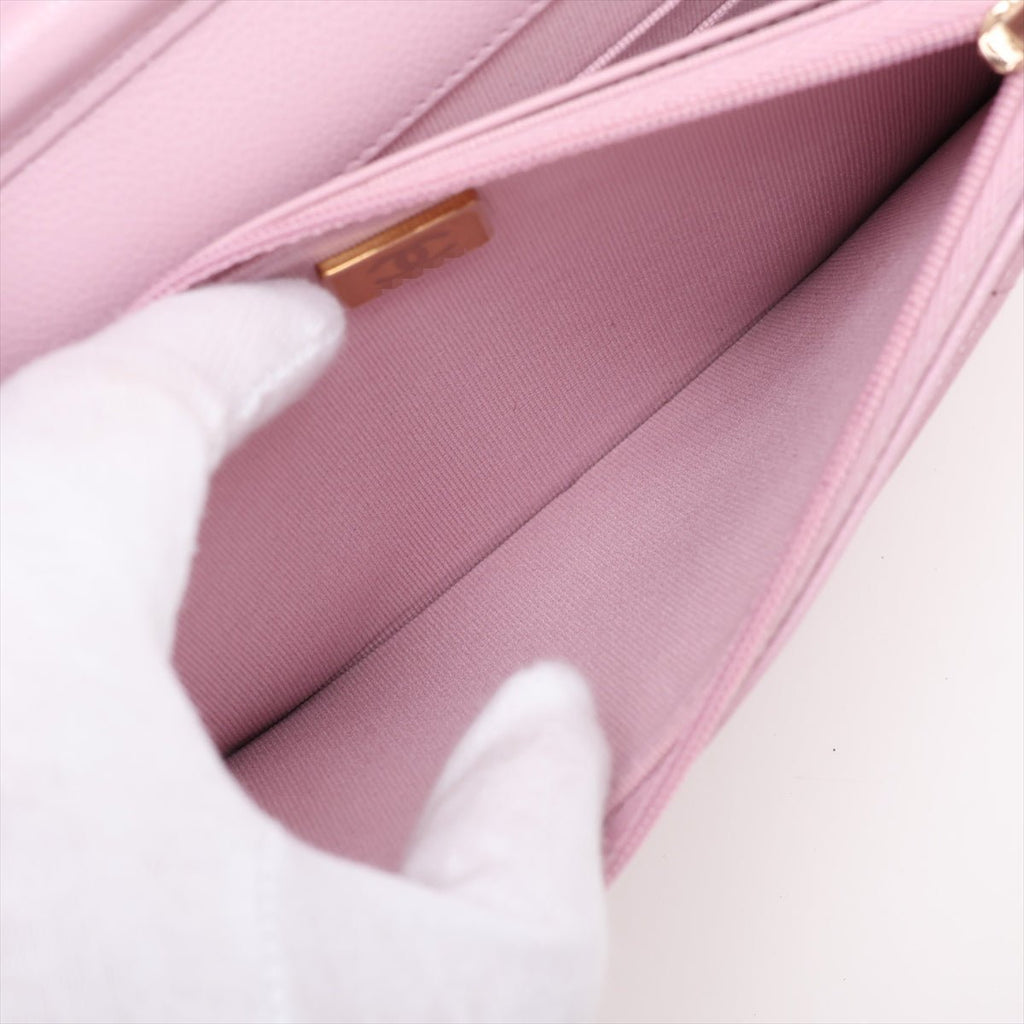 Second hand Chanel WOC Caviar Leather Quilted Flap Crossbody Pink - Tabita Bags