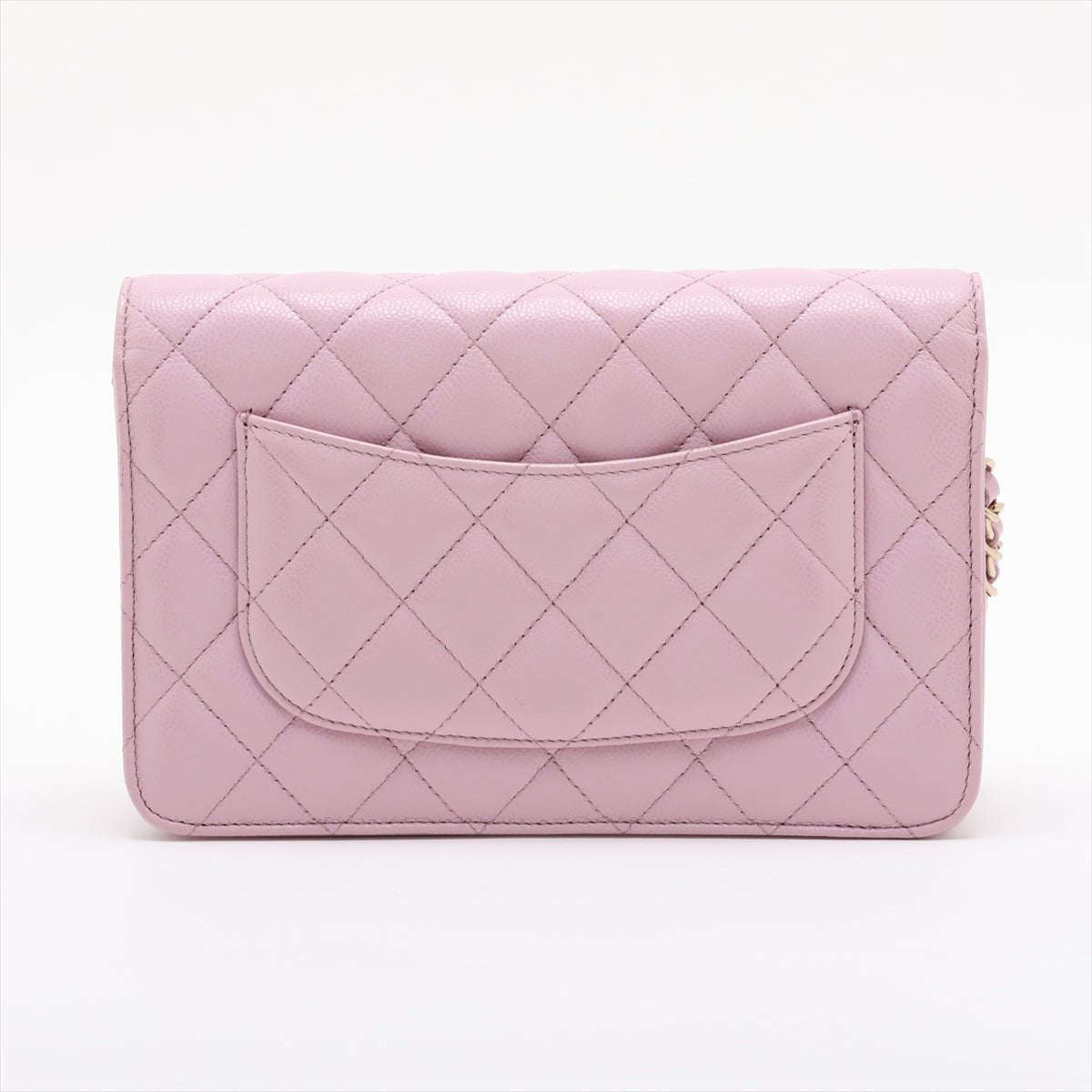 Second hand Chanel WOC Caviar Leather Quilted Flap Crossbody Pink - Tabita Bags