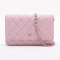 Second hand Chanel WOC Caviar Leather Quilted Flap Crossbody Pink - Tabita Bags