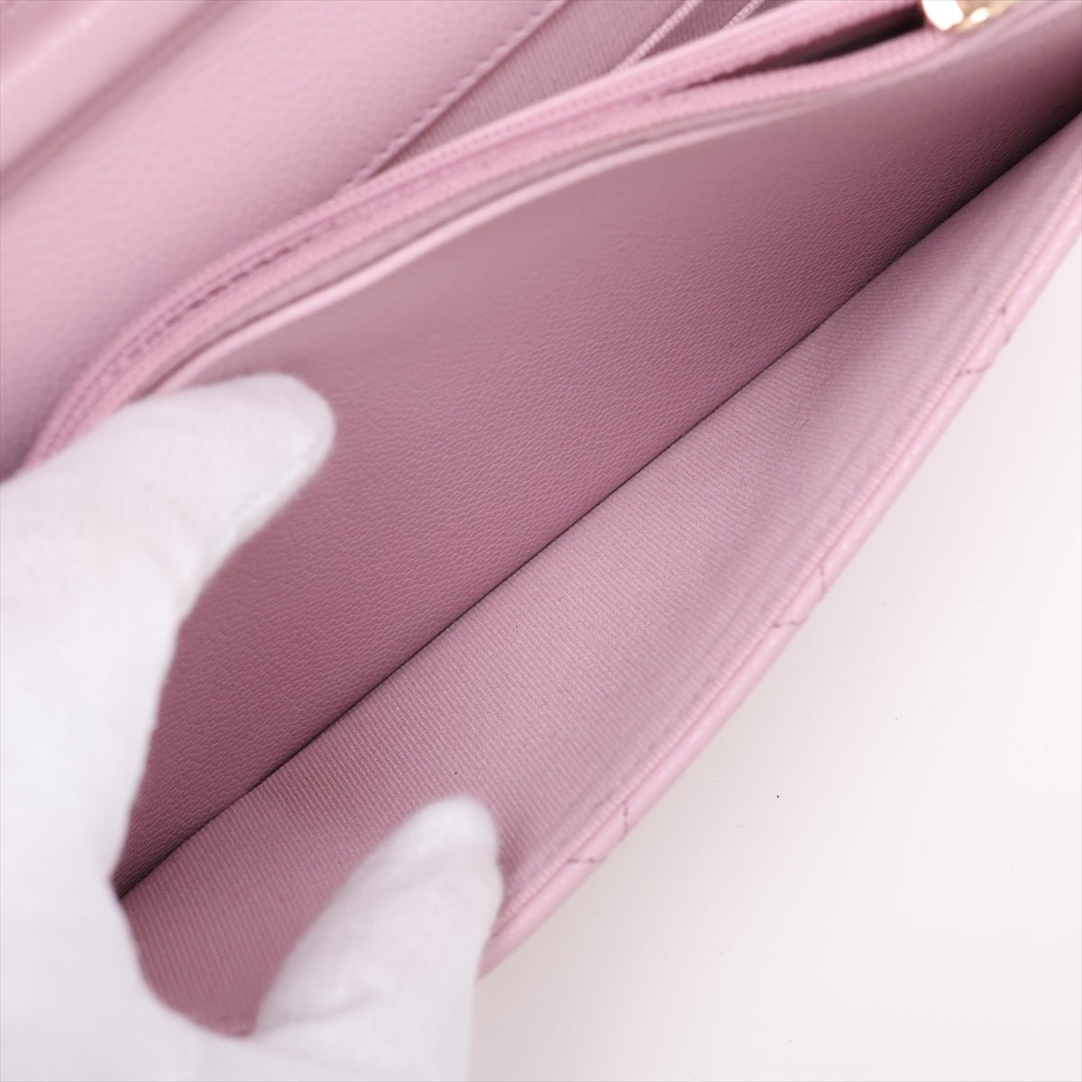 Second hand Chanel WOC Caviar Leather Quilted Flap Crossbody Pink - Tabita Bags
