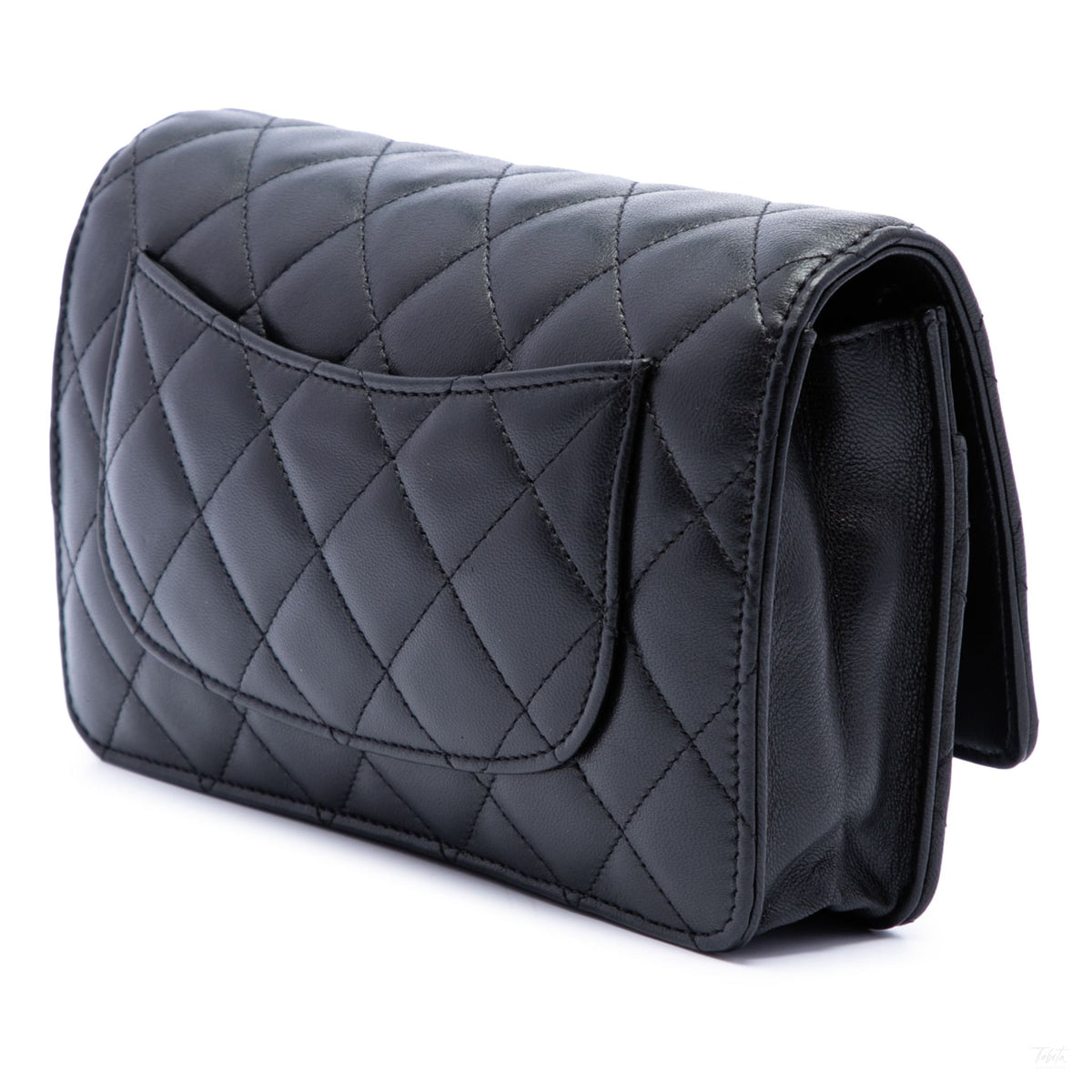 Second hand Chanel WOC Lambskin Leather Quilted Flap Crossbody Black - Tabita Bags
