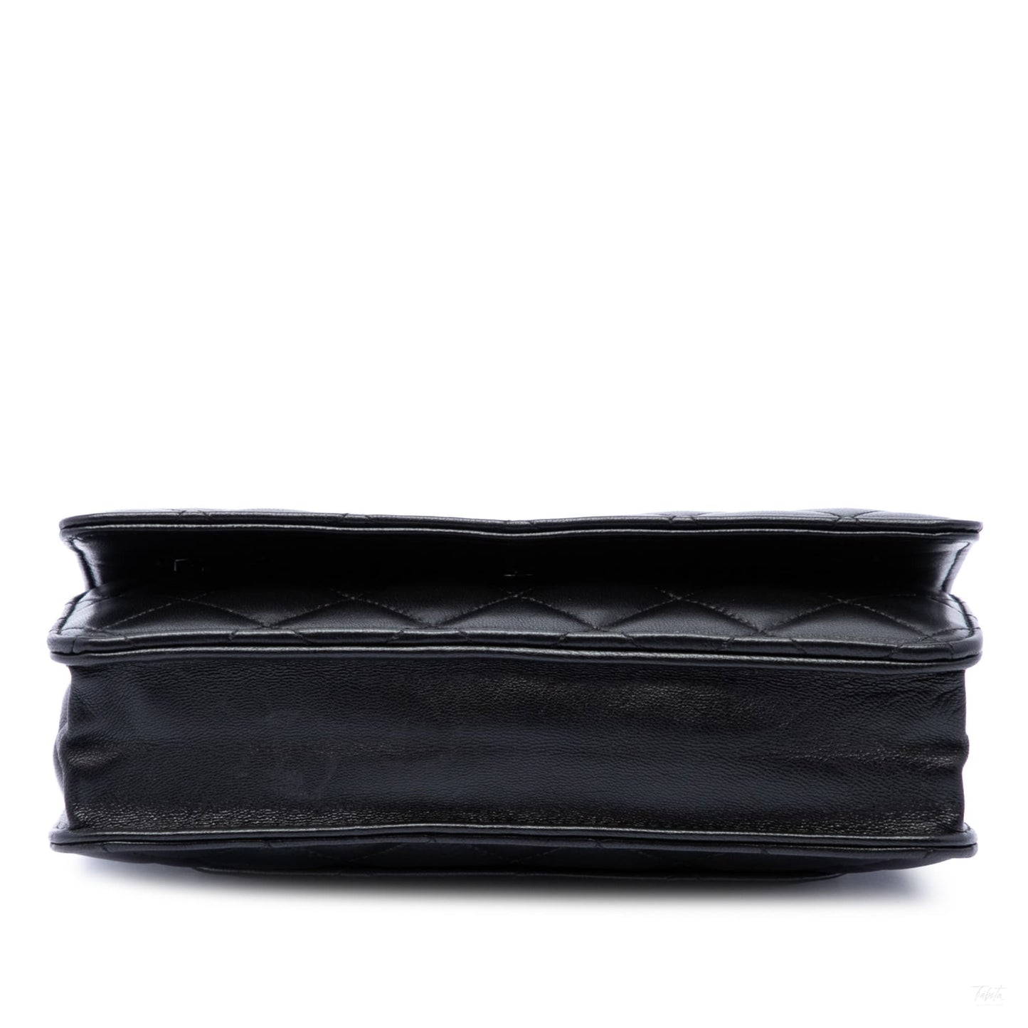 Second hand Chanel WOC Lambskin Leather Quilted Flap Crossbody Black - Tabita Bags