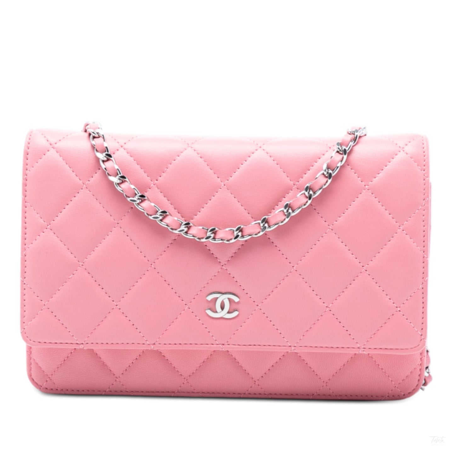 Second hand Chanel WOC Lambskin Leather Quilted Flap Crossbody Pink - Tabita Bags