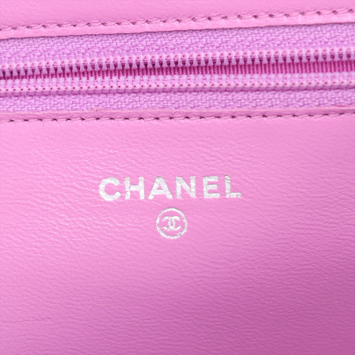 Second hand Chanel WOC Lambskin Leather Quilted Flap Crossbody Pink - Tabita Bags