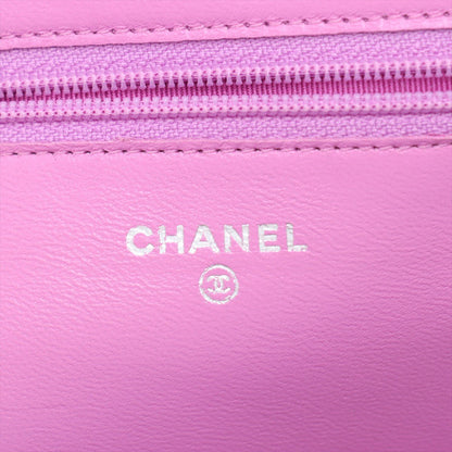 Second hand Chanel WOC Lambskin Leather Quilted Flap Crossbody Pink - Tabita Bags