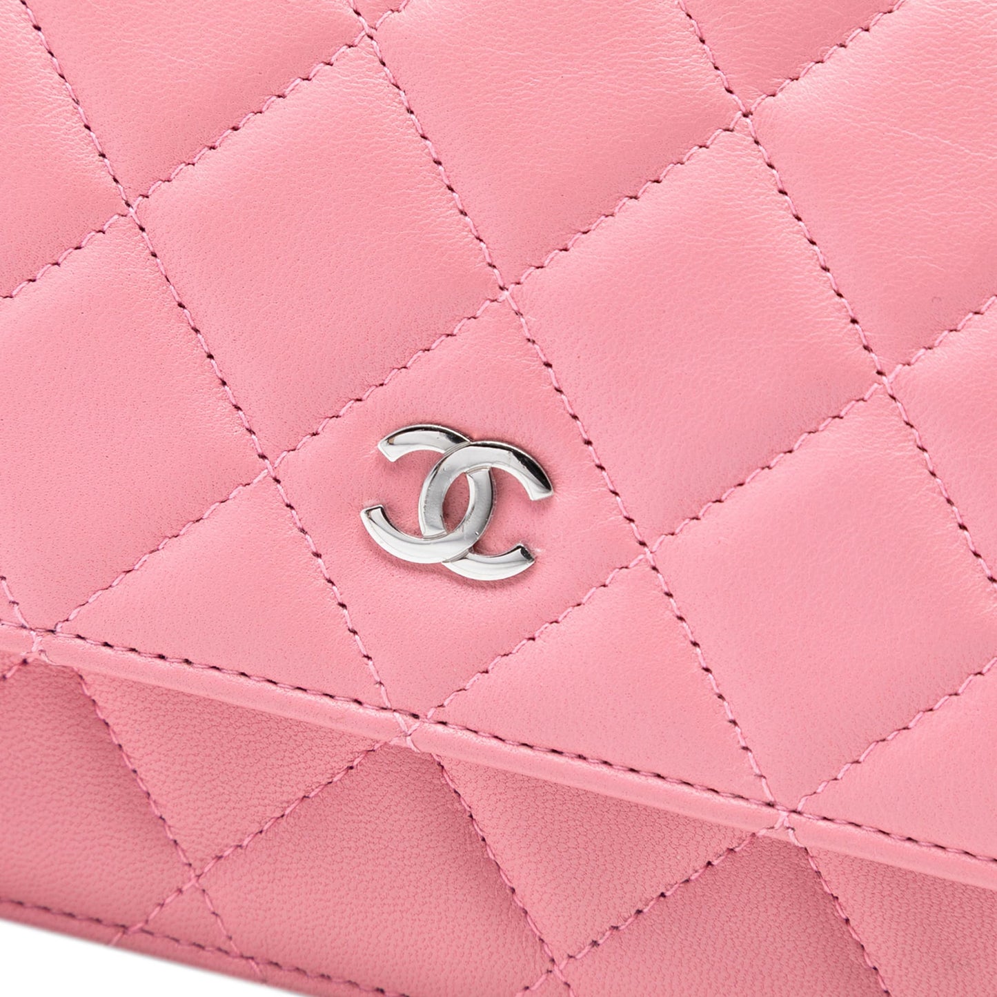 Second hand Chanel WOC Lambskin Leather Quilted Flap Crossbody Pink - Tabita Bags