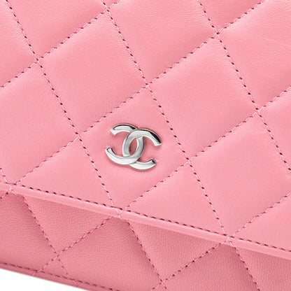 Second hand Chanel WOC Lambskin Leather Quilted Flap Crossbody Pink - Tabita Bags
