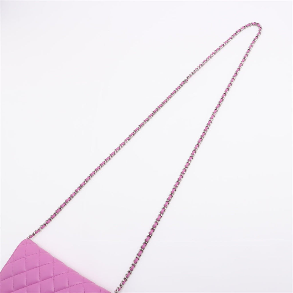 Second hand Chanel WOC Lambskin Leather Quilted Flap Crossbody Pink - Tabita Bags