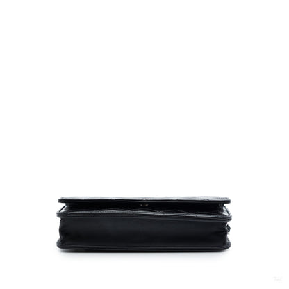 Second hand Chanel WOC Patent Leather Quilted Flap Crossbody Black - Tabita Bags