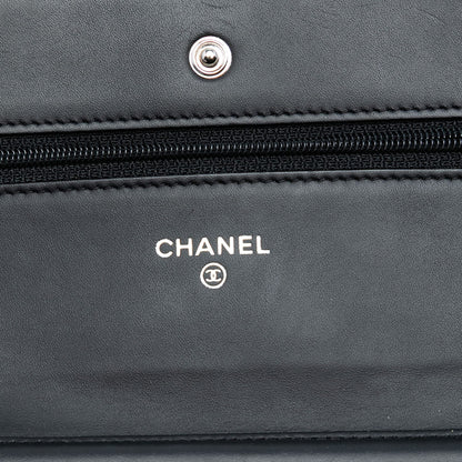 Second hand Chanel WOC Patent Leather Quilted Flap Crossbody Black - Tabita Bags