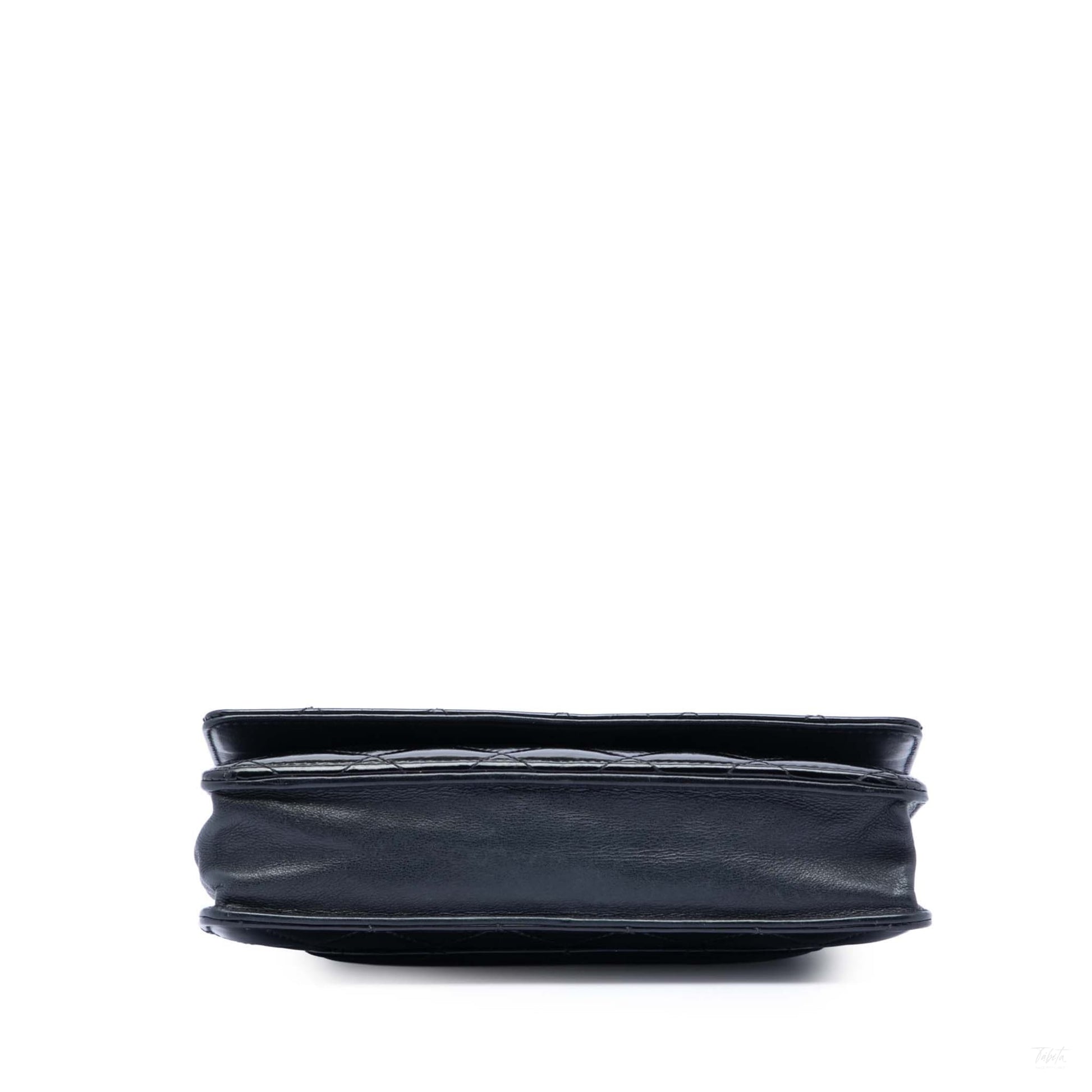 Second hand Chanel WOC Patent Leather Quilted Flap Crossbody Black - Tabita Bags