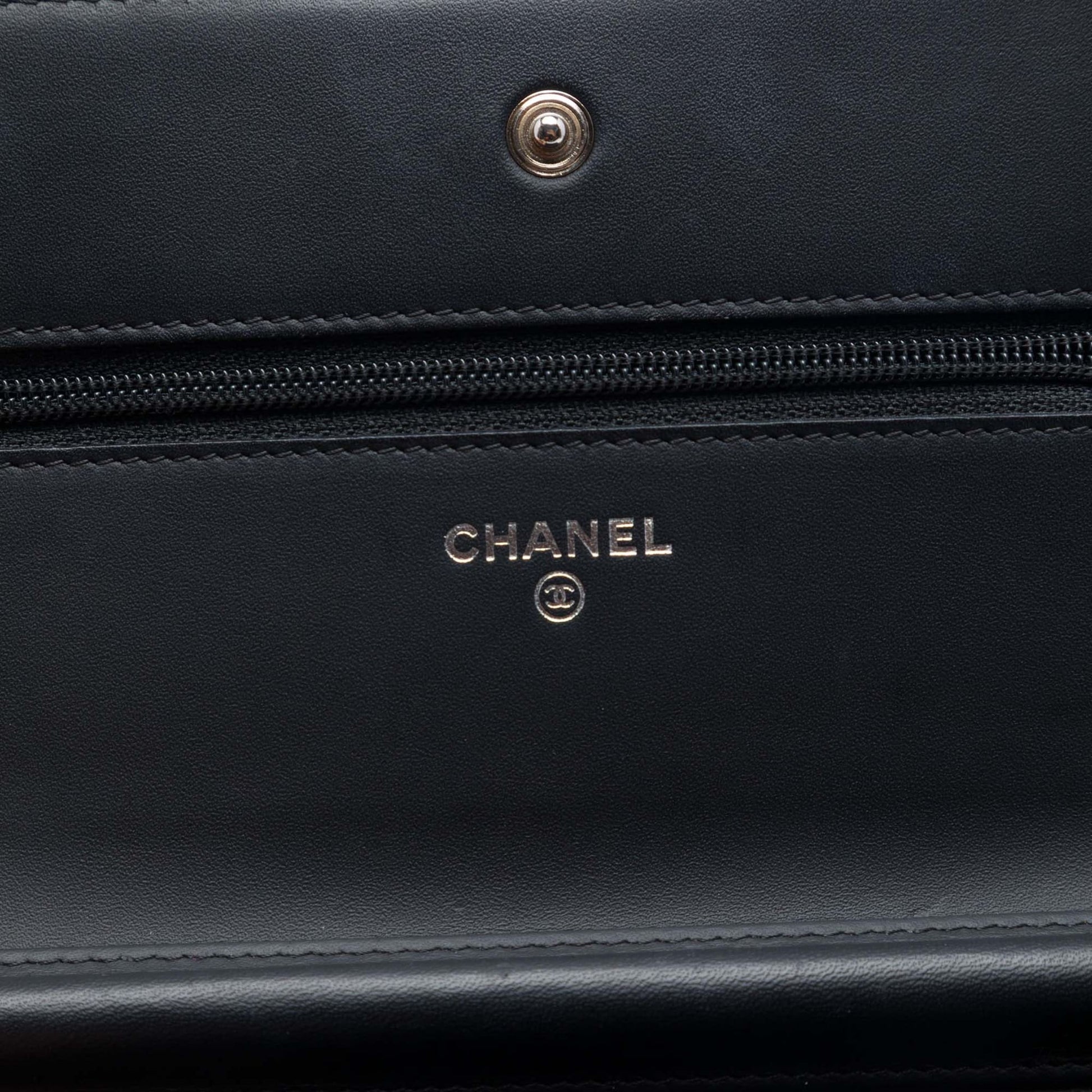 Second hand Chanel WOC Patent Leather Quilted Flap Crossbody Black - Tabita Bags
