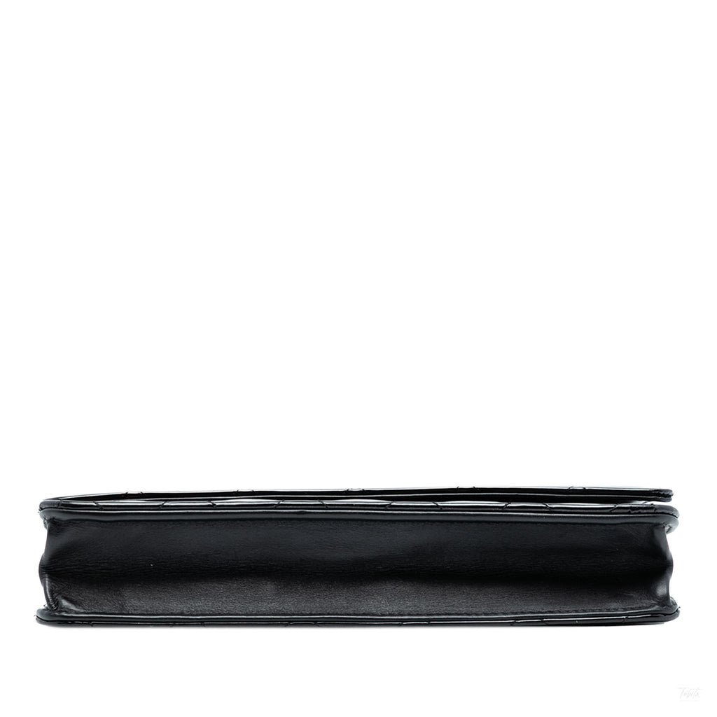 Second hand Chanel WOC Patent Leather Quilted Flap Crossbody Black - Tabita Bags
