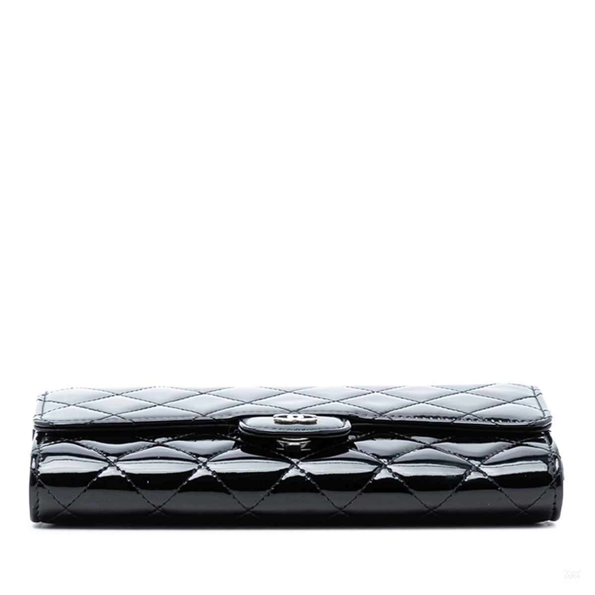 Second hand Chanel WOC Patent Leather Quilted Flap Crossbody Black - Tabita Bags