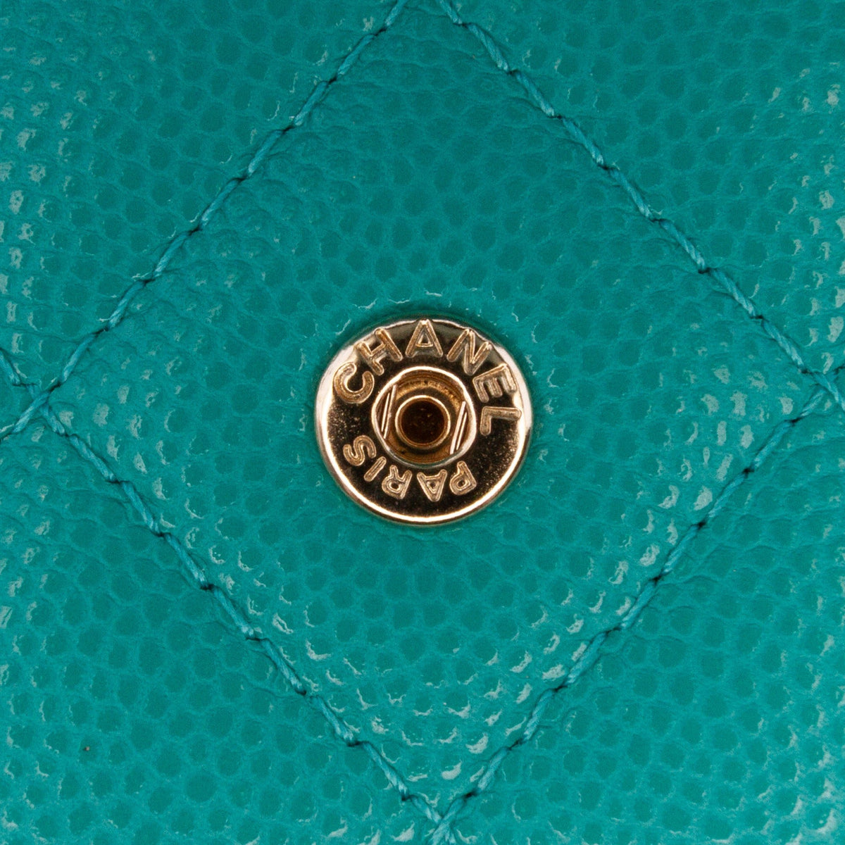 Second hand Chanel WOC Quilted Caviar Leather 2 - Ways Flap Bag Green - Tabita Bags
