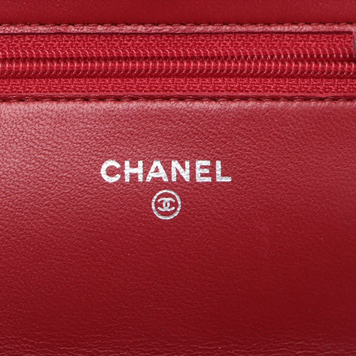 Second hand Chanel WOC Quilted Lambskin Leather 2 - Ways Flap Crossbody Raspberry Red - Tabita Bags
