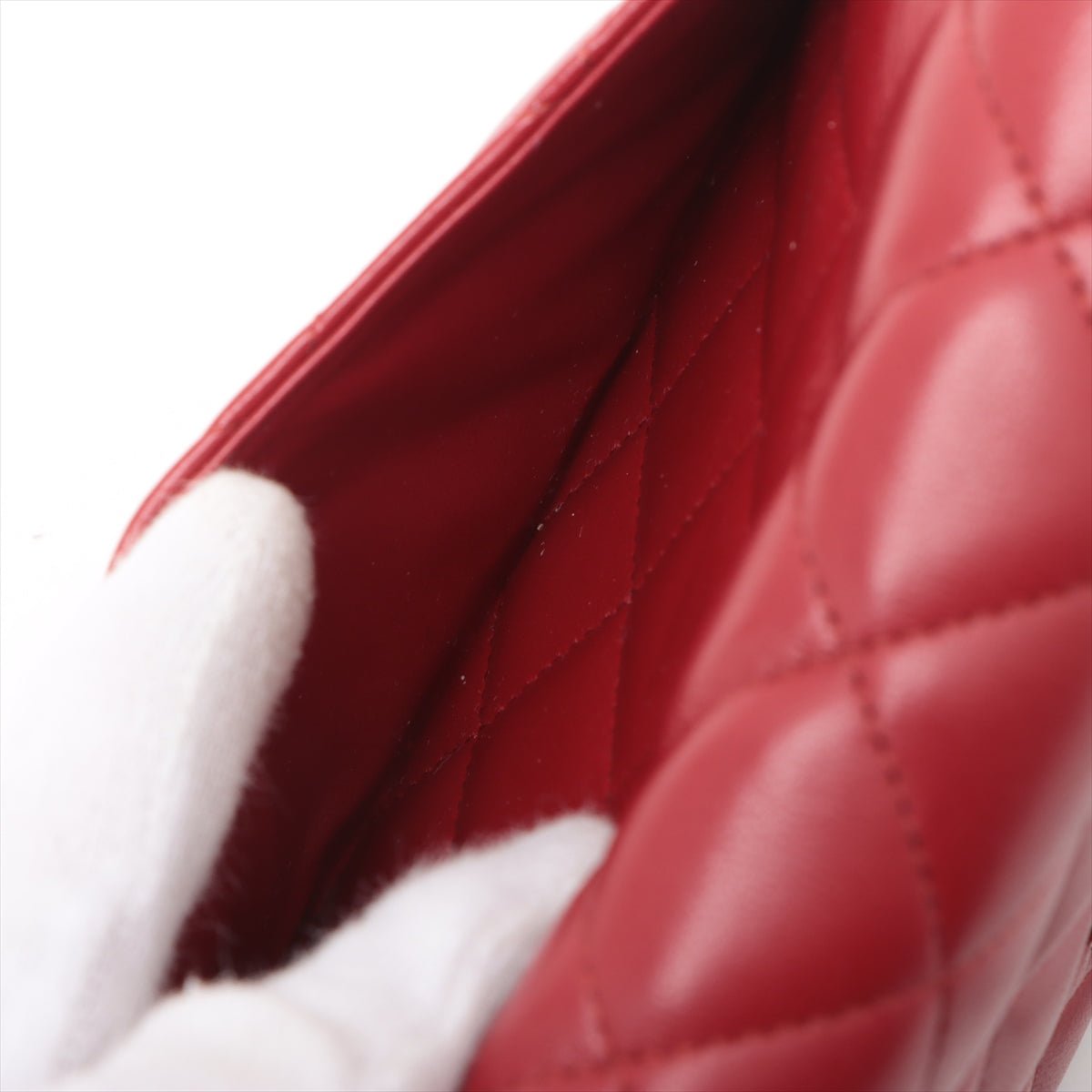 Second hand Chanel WOC Quilted Lambskin Leather 2 - Ways Flap Crossbody Raspberry Red - Tabita Bags
