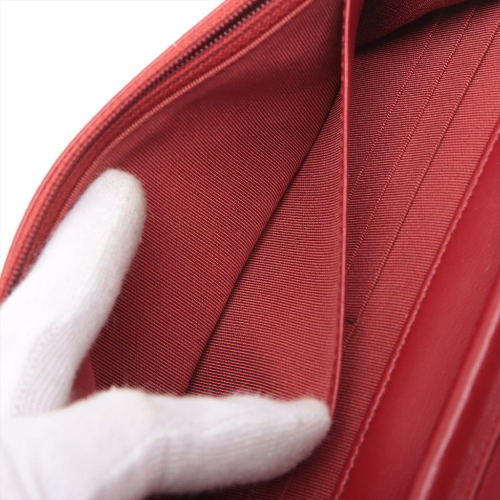 Second hand Chanel WOC Quilted Lambskin Leather 2 - Ways Flap Crossbody Raspberry Red - Tabita Bags