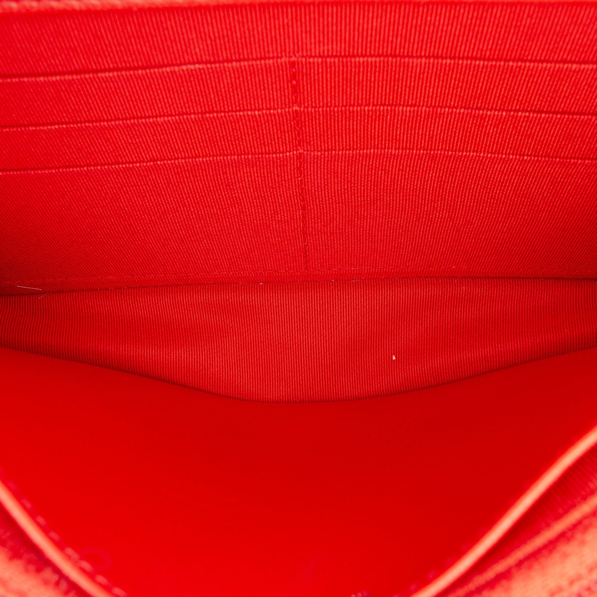 Second hand Chanel WOC Quilted Lambskin Leather 2 - Ways Flap Crossbody Red - Tabita Bags