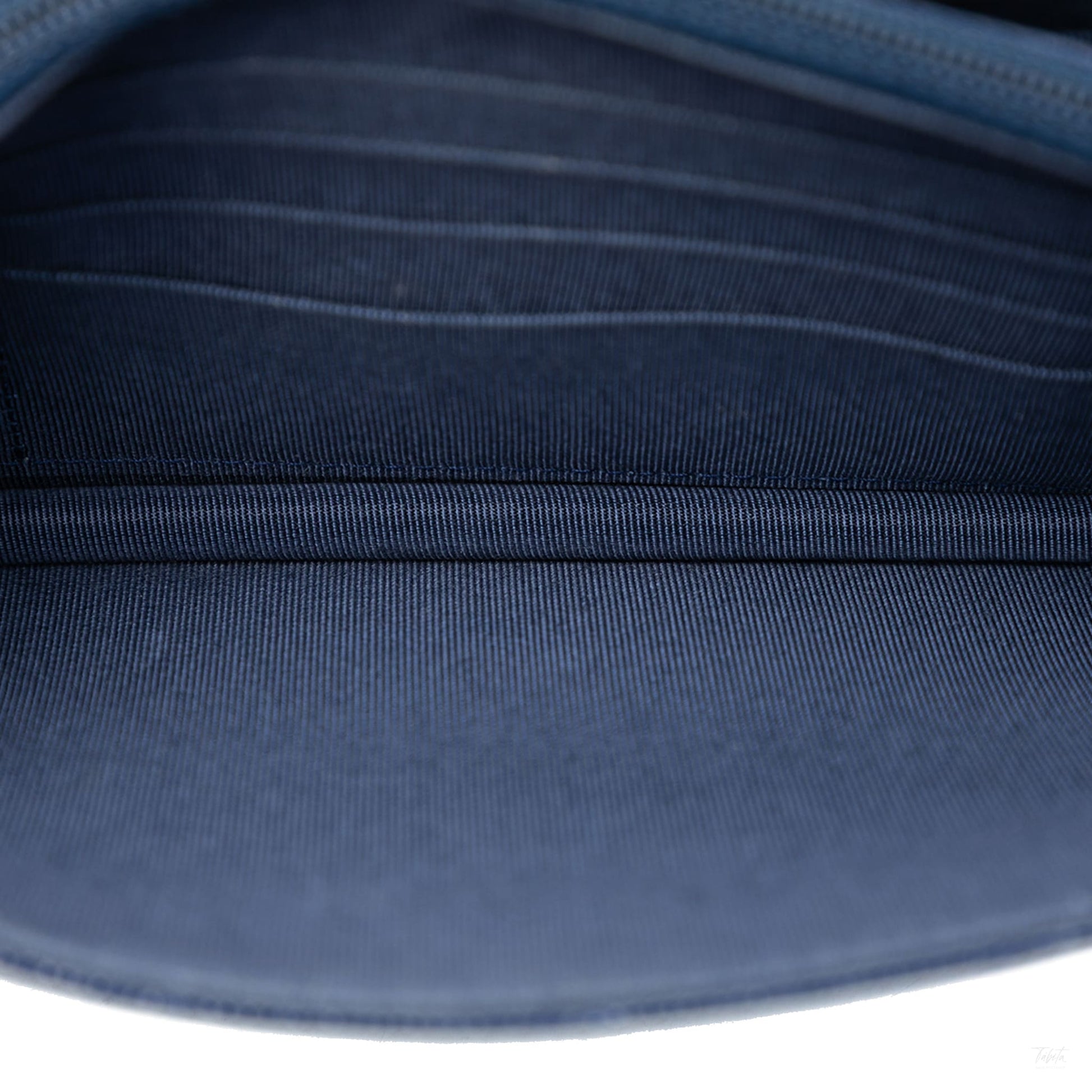 Second hand Chanel WOC Square Caviar Leather Quilted Flap Crossbody Blue - Tabita Bags