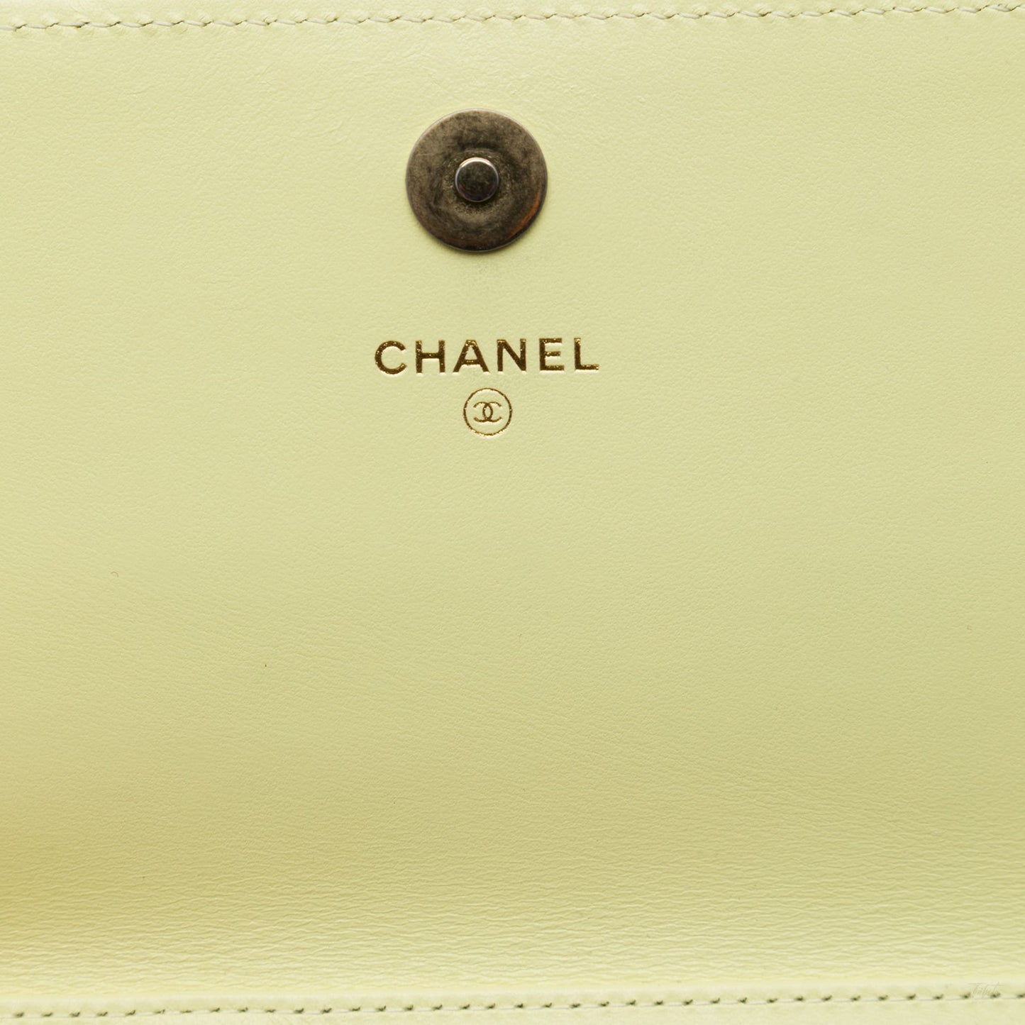 Second hand Chanel WOC Square Caviar Leather Quilted Flap Crossbody Green - Tabita Bags