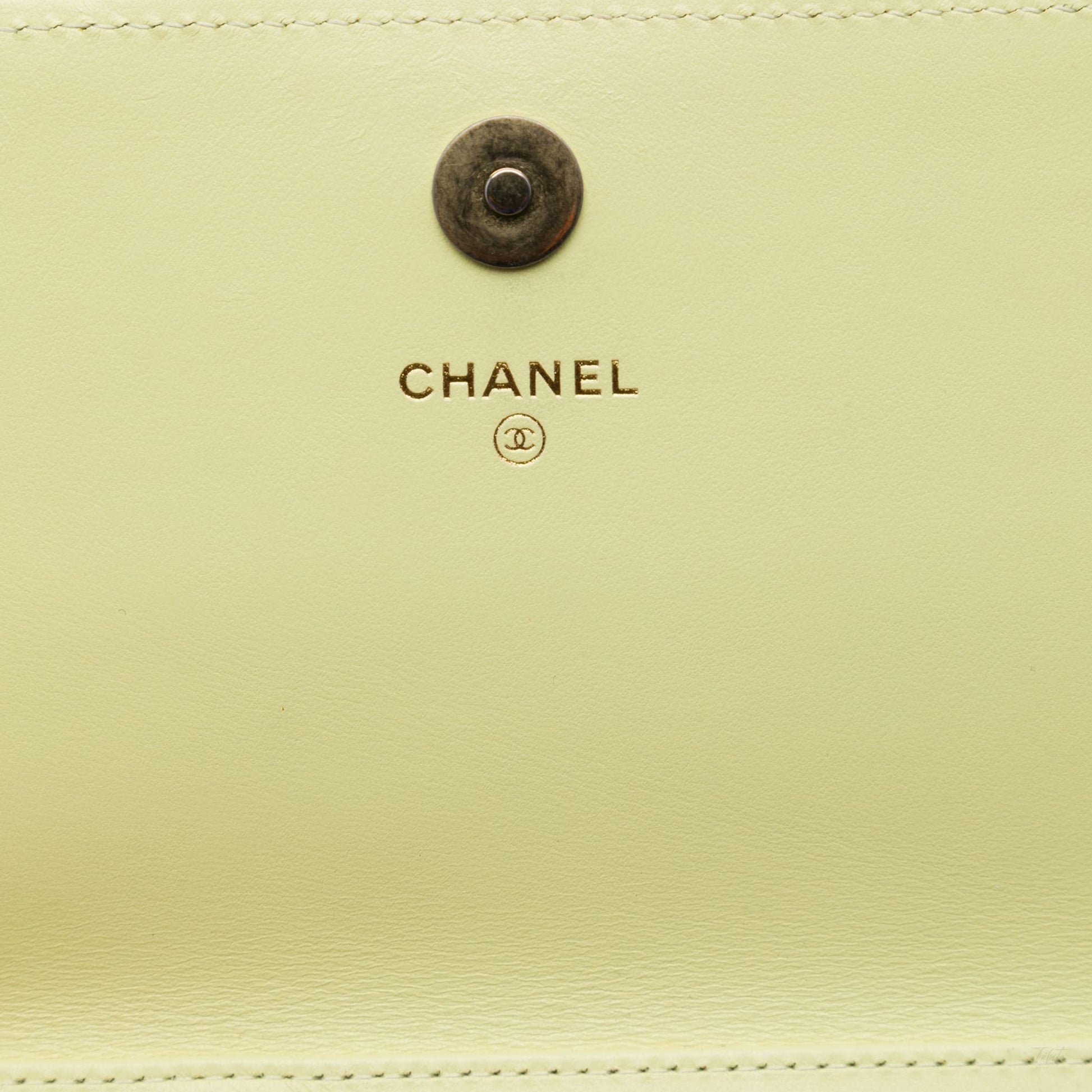 Second hand Chanel WOC Square Caviar Leather Quilted Flap Crossbody Green - Tabita Bags