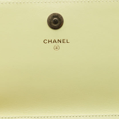 Second hand Chanel WOC Square Caviar Leather Quilted Flap Crossbody Green - Tabita Bags