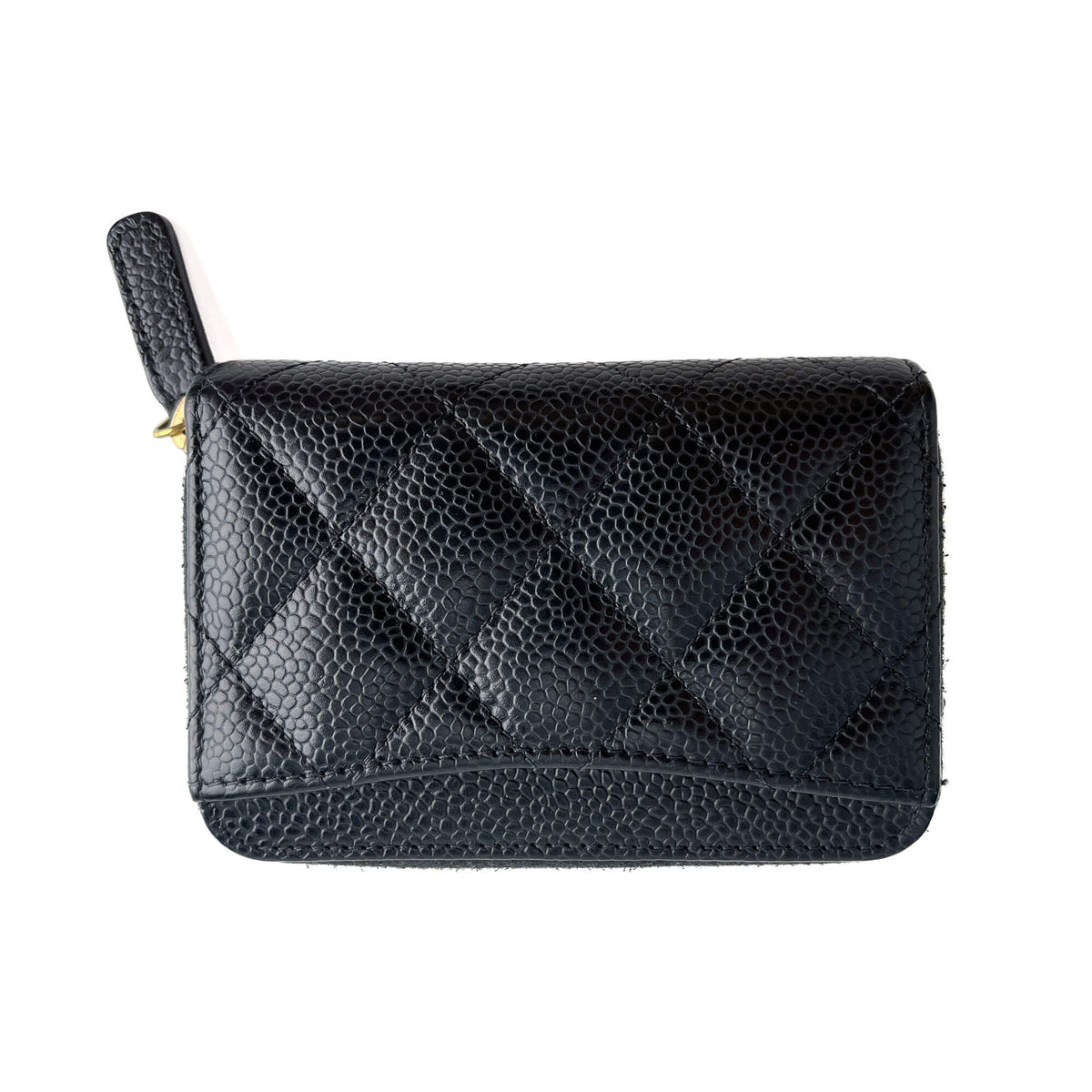 Second hand Chanel Zip Coin Purse Caviar Leather Black - Tabita Bags