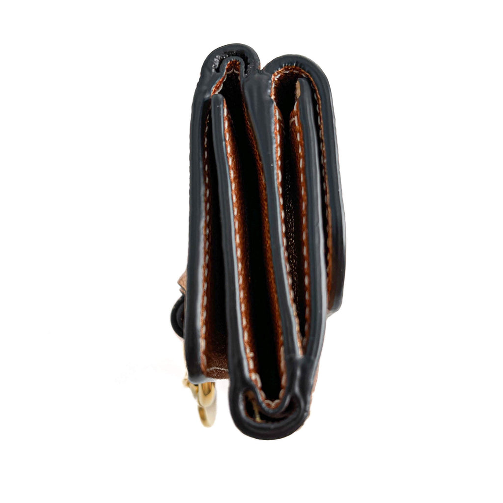 Second hand Chloé Alphabet Mini Leather Folding Wallet Metallic Rose - Tabita Bags