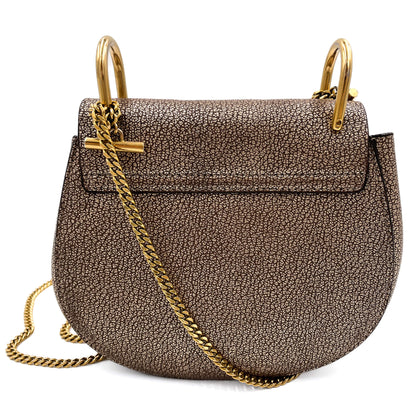 Second hand Chloé Drew Chain Small Leather Flap Crossbody Metallic - Tabita Bags