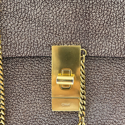 Second hand Chloé Drew Chain Small Leather Flap Crossbody Metallic - Tabita Bags