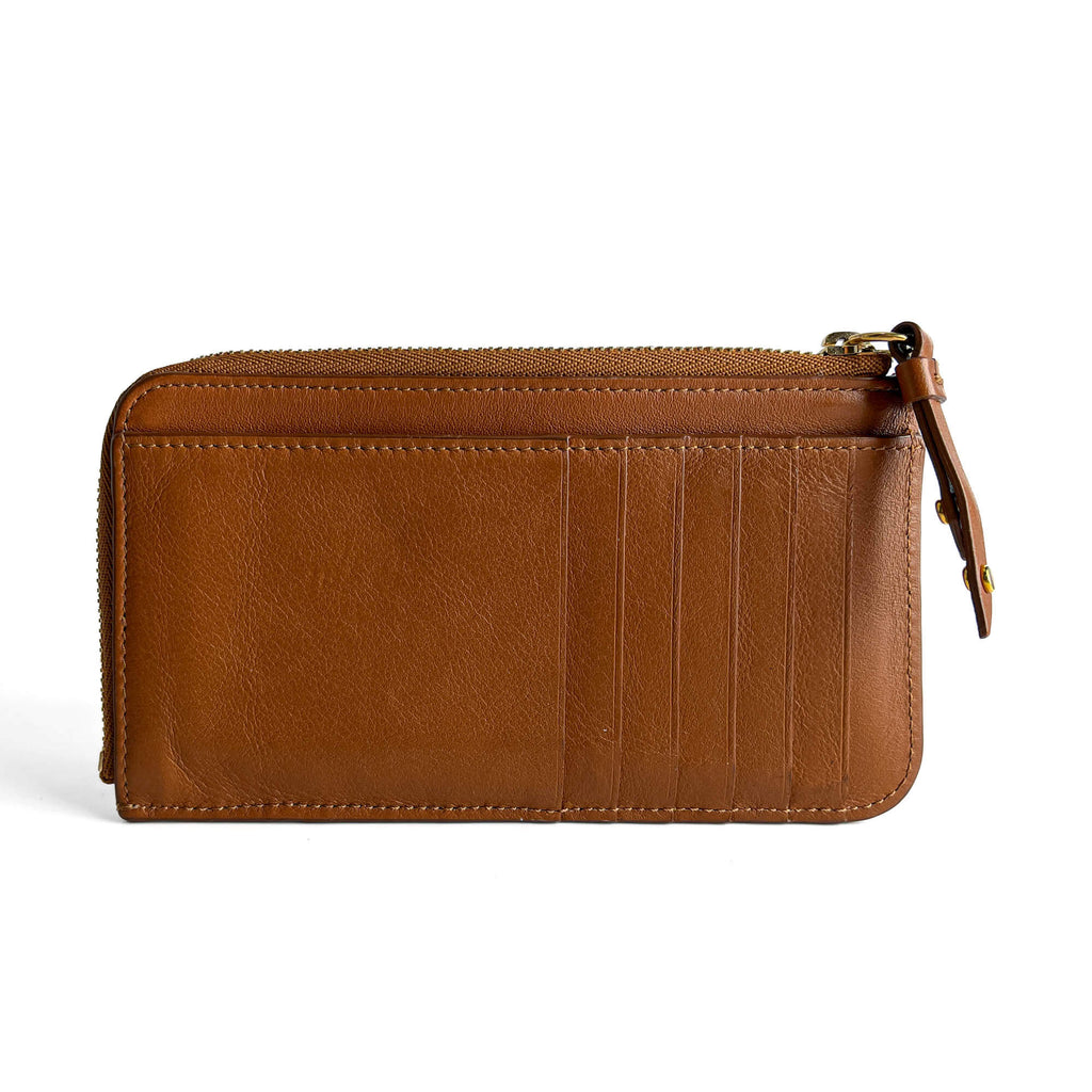 Second hand Chloé Little Horses Embroidered Medium Calfskin Leather Cards Holder Brown - Tabita Bags