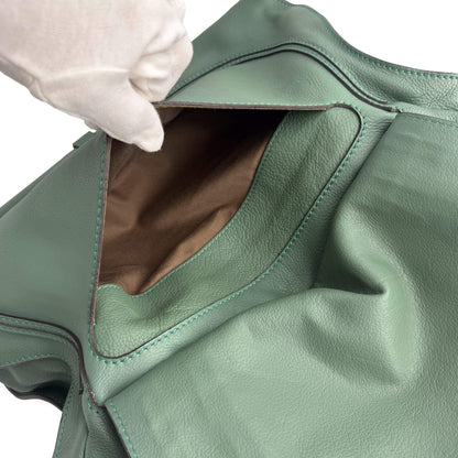 Second hand Chloé Marcie Medium Calfskin Leather Hobo Shoulder Bag Eucalyptus Green - Tabita Bags