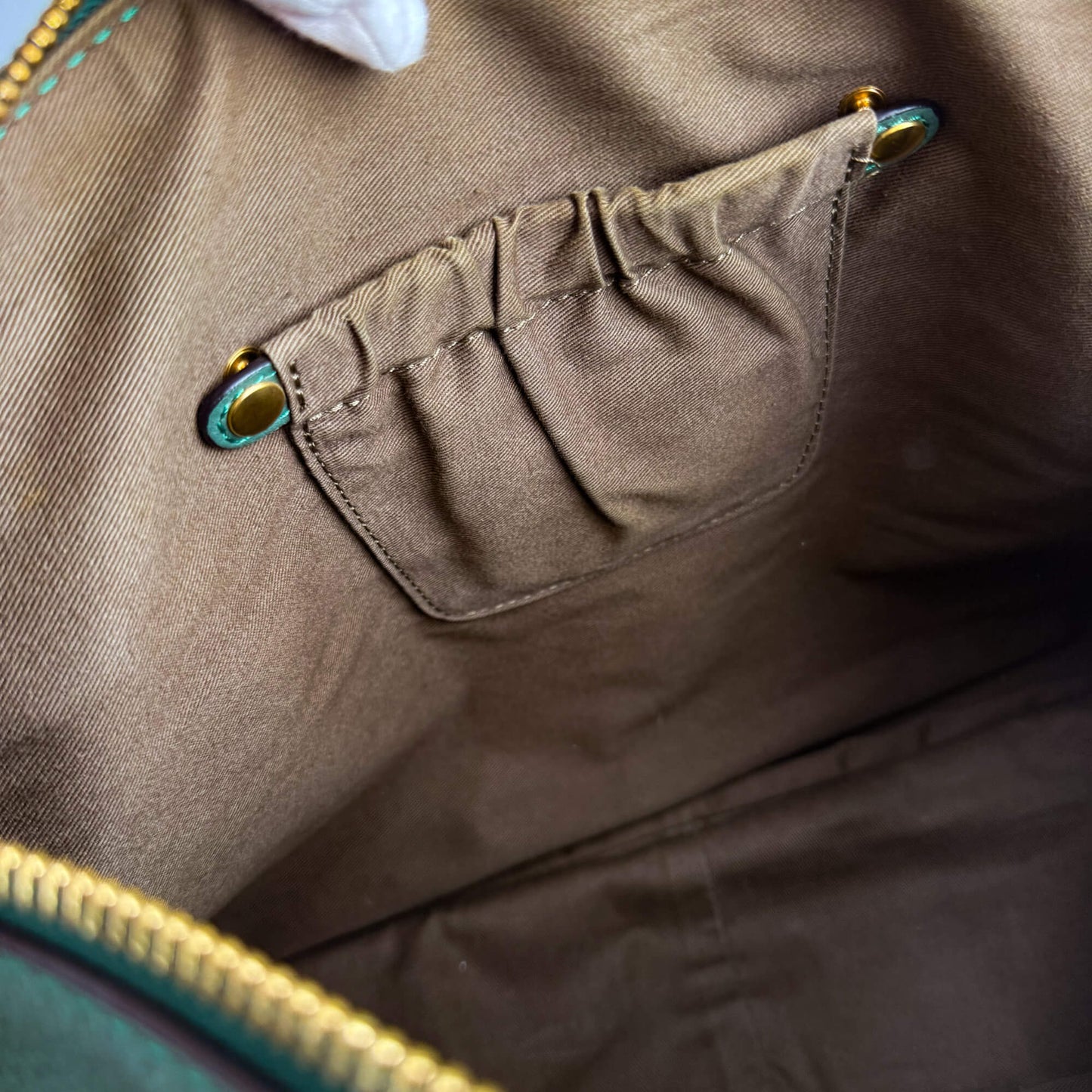 Second hand Chloé Marcie Medium Calfskin Leather Hobo Shoulder Bag Eucalyptus Green - Tabita Bags