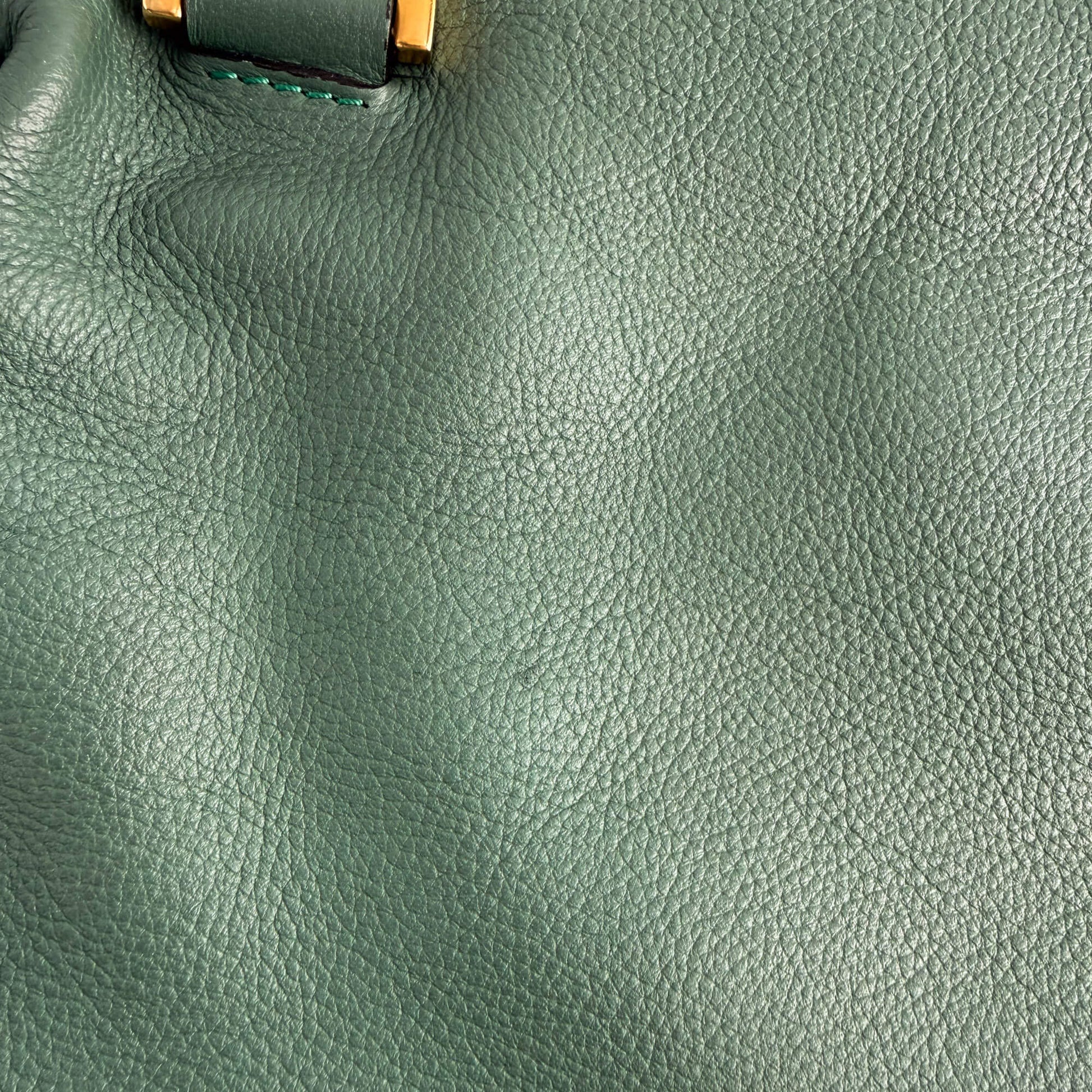 Second hand Chloé Marcie Medium Calfskin Leather Hobo Shoulder Bag Eucalyptus Green - Tabita Bags