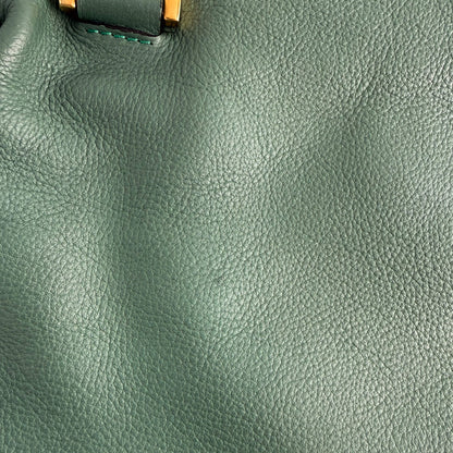 Second hand Chloé Marcie Medium Calfskin Leather Hobo Shoulder Bag Eucalyptus Green - Tabita Bags