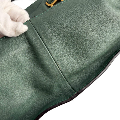Second hand Chloé Marcie Medium Calfskin Leather Hobo Shoulder Bag Eucalyptus Green - Tabita Bags