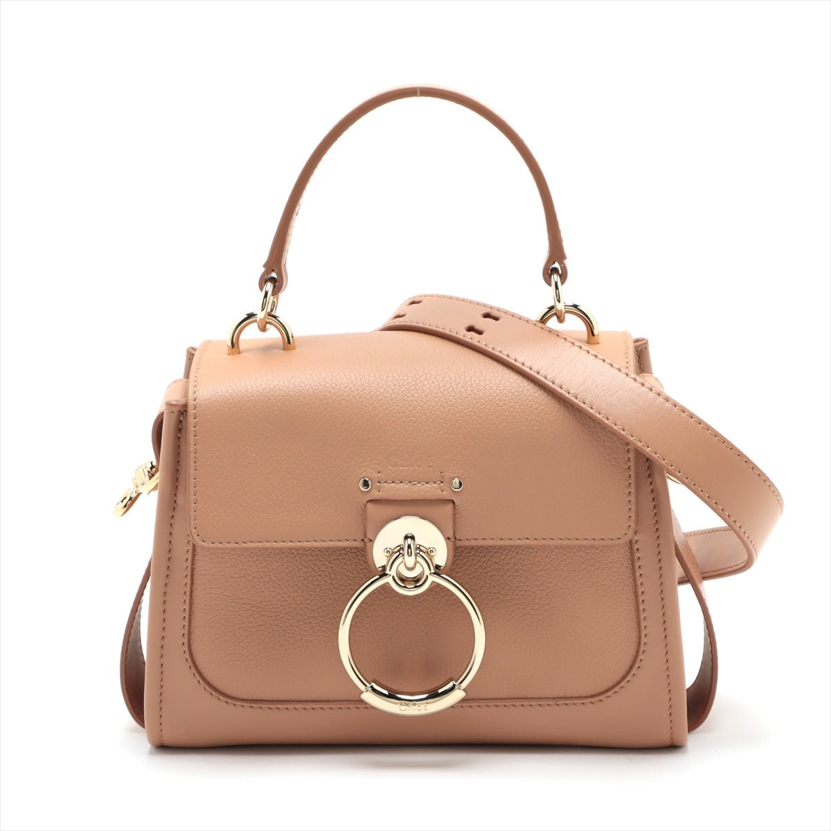 Second hand Chloé Tess Day Mini Calfskin Leather 3 - Ways Top - handle Bag Light Tan - Tabita Bags