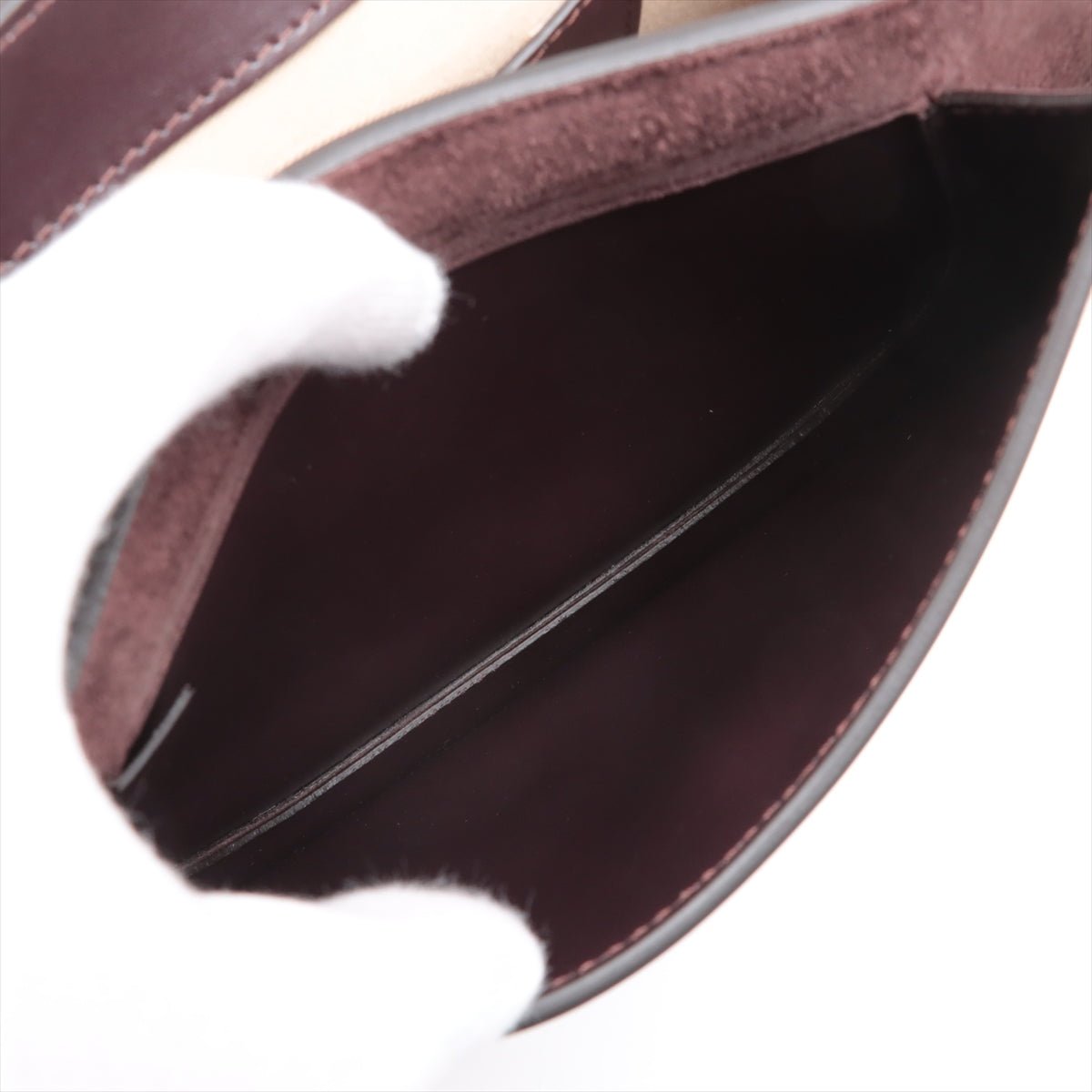 Second hand Chloé Tess Large Leather 3 - Ways Saddle Bag Burgundy - Tabita Bags