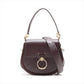 Second hand Chloé Tess Large Leather 3 - Ways Saddle Bag Burgundy - Tabita Bags