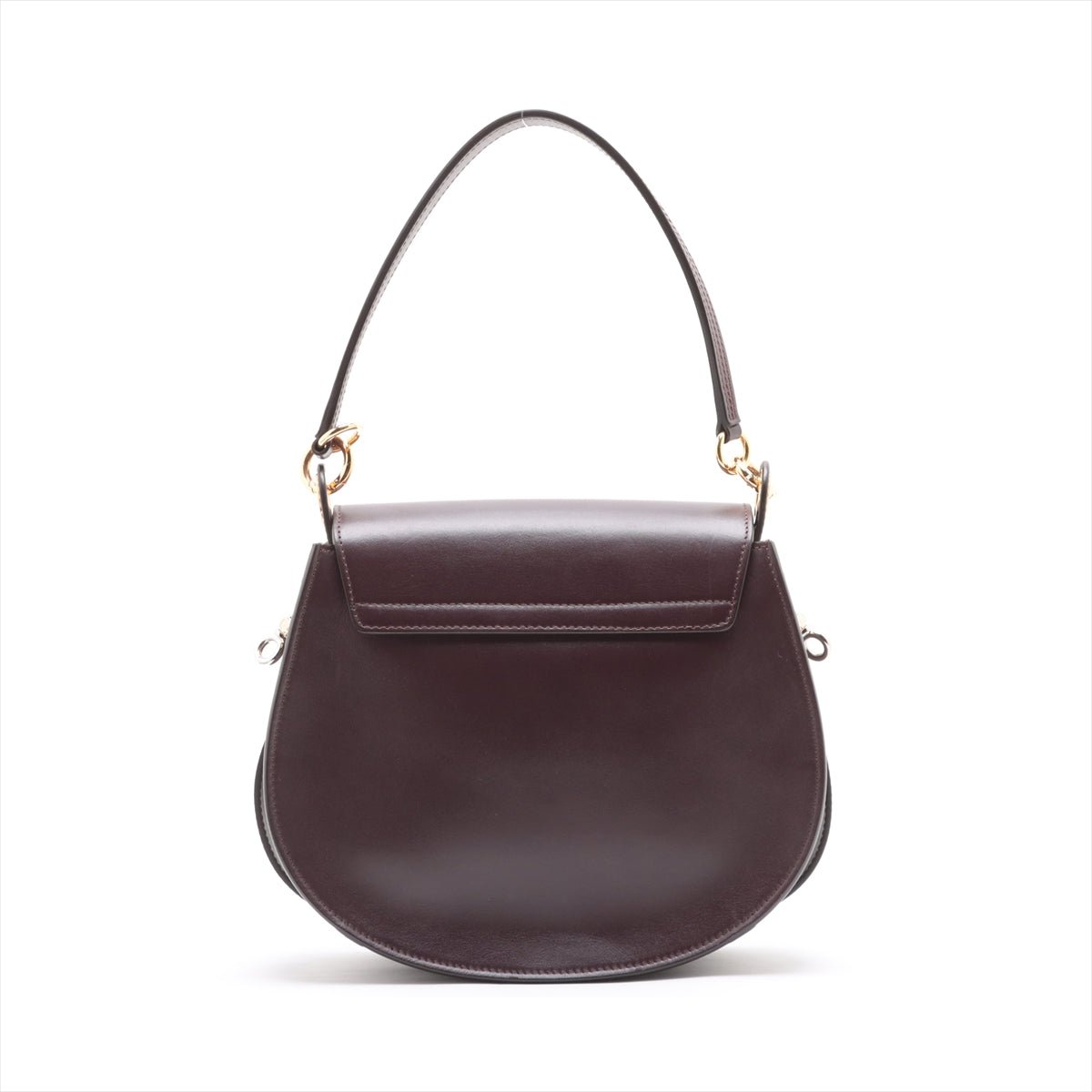 Second hand Chloé Tess Large Leather 3 - Ways Saddle Bag Burgundy - Tabita Bags