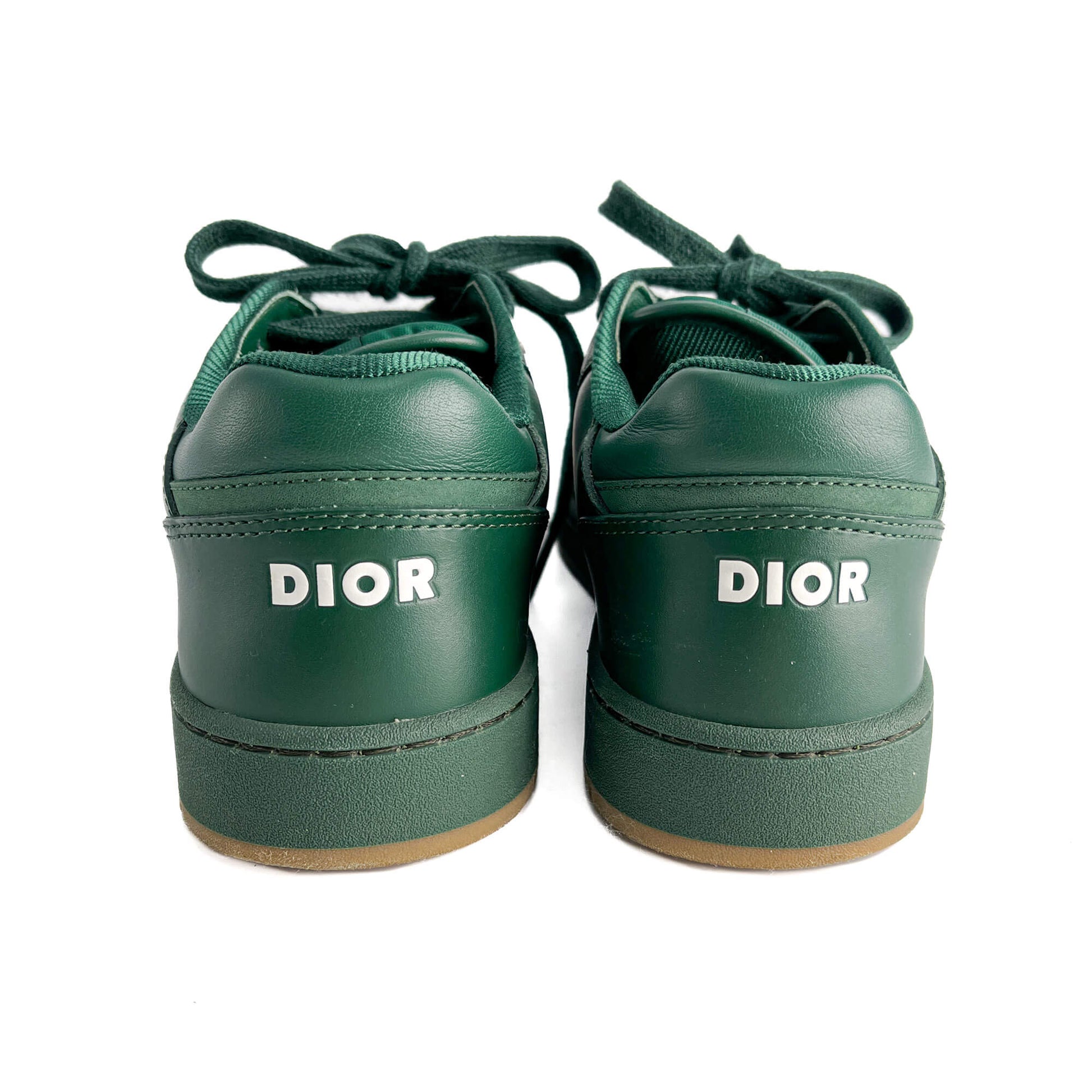 Second hand Dior B27 Leather Oblique Sneakers 38 Green - Tabita Bags