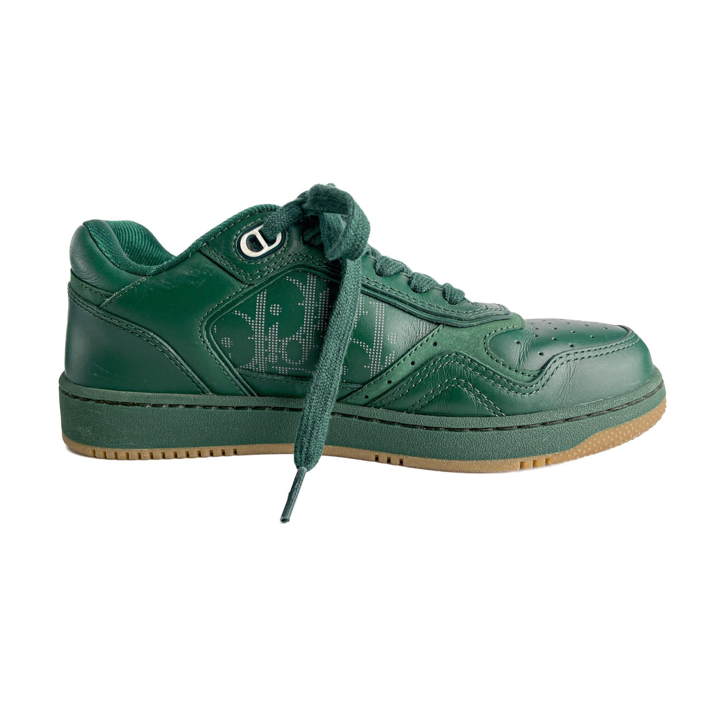 Second hand Dior B27 Leather Oblique Sneakers 38 Green - Tabita Bags