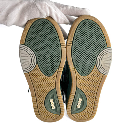 Second hand Dior B27 Leather Oblique Sneakers 38 Green - Tabita Bags