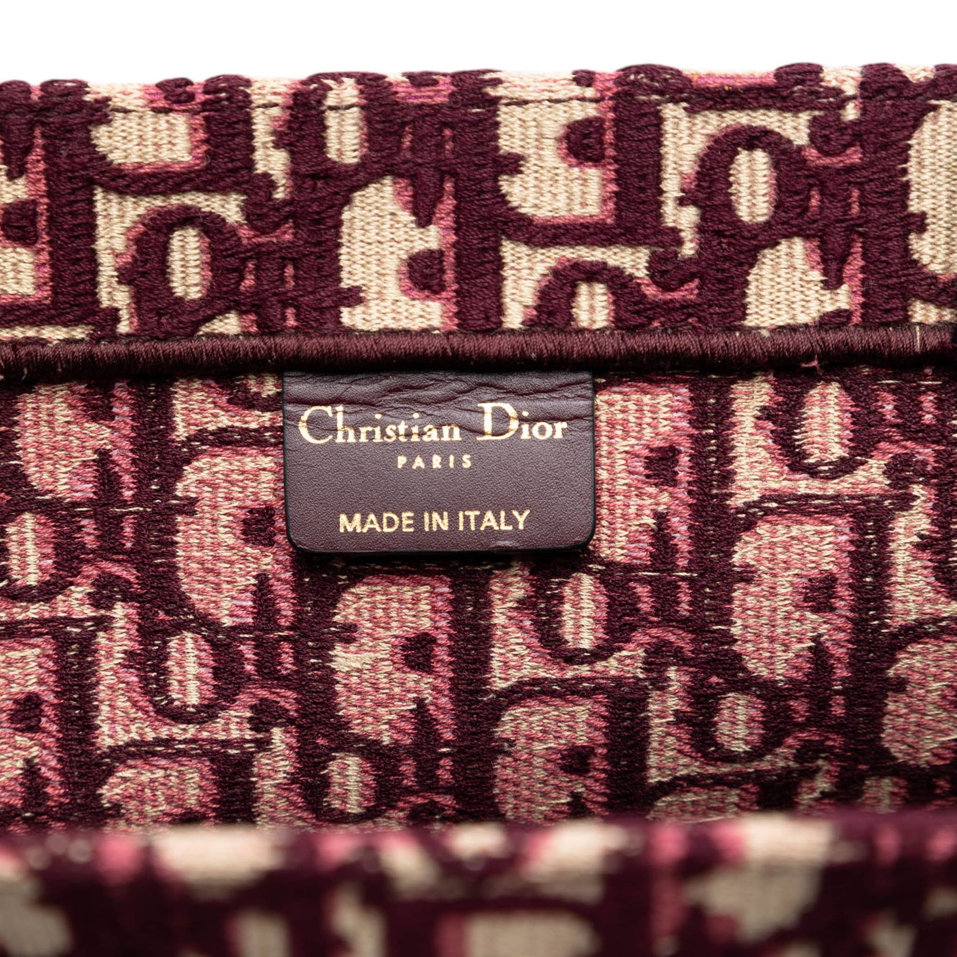 Second hand Dior Book Tote Large Canvas Embroidery Handbag Oblique Red - Tabita Bags