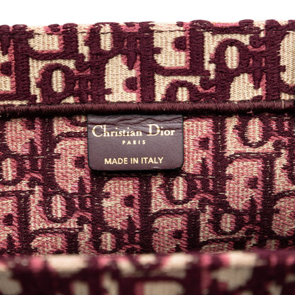 Second hand Dior Book Tote Large Canvas Embroidery Handbag Oblique Red - Tabita Bags
