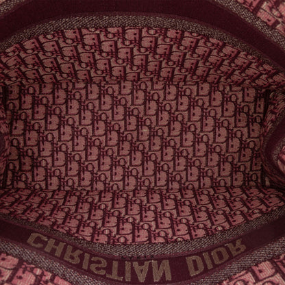 Second hand Dior Book Tote Large Canvas Embroidery Handbag Oblique Red - Tabita Bags