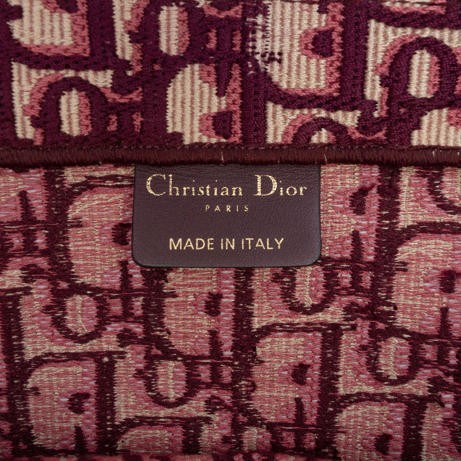 Second hand Dior Book Tote Large Canvas Embroidery Handbag Oblique Red - Tabita Bags